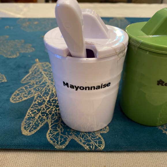 Pottery Barn BBQ 12Pc Ceramic Condiment Set Ketchup, Mustard, Relish & Mayo - Picture 3 of 12